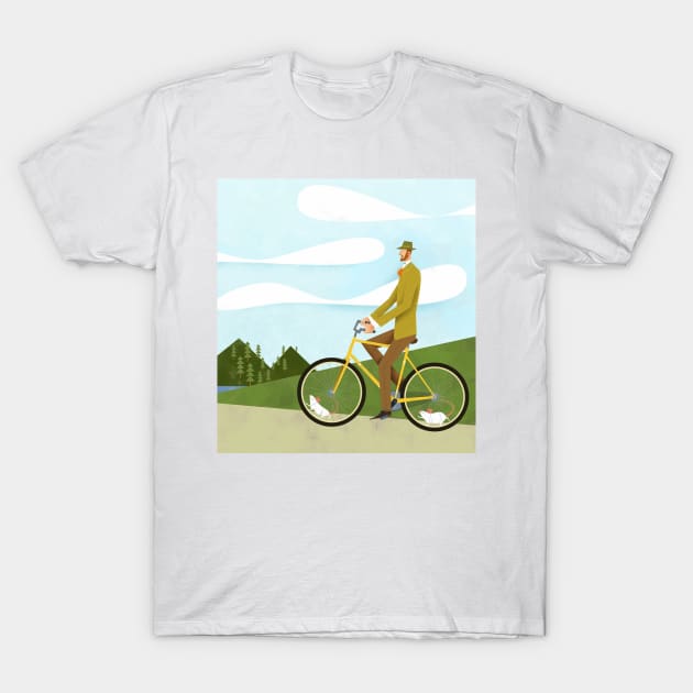 Tweed Cyclist on Mice Power Poster T-Shirt by Gregorilla